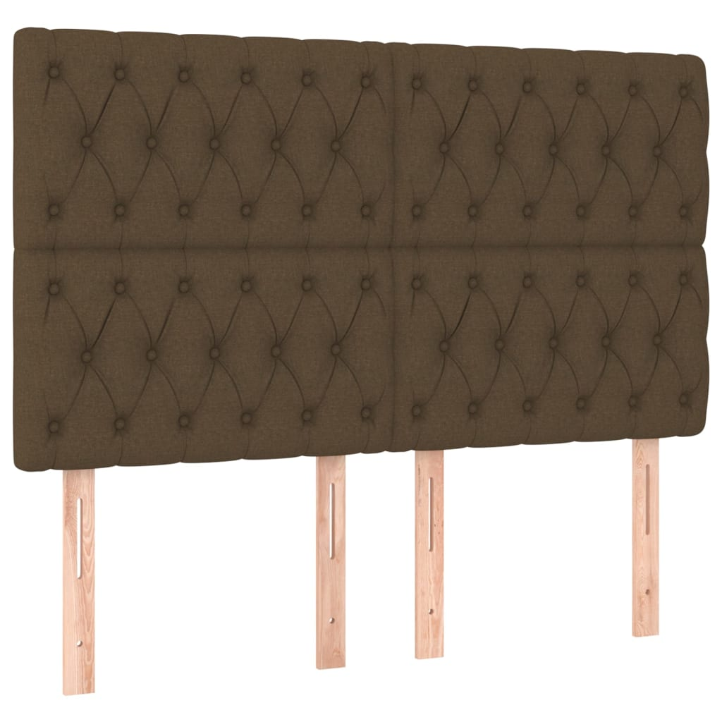 4 db sötétbarna szövet fejtámla 80x7x78/88 cm (3116677)