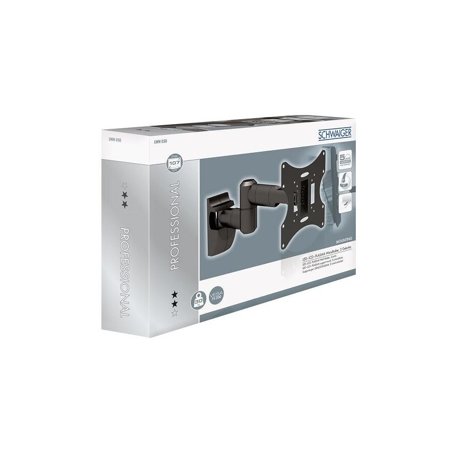 Schwaiger WAH LWH050011 23"-42" LCD TV/Monitor fali tartó - Fekete (1 kijelző) (LWH050011)
