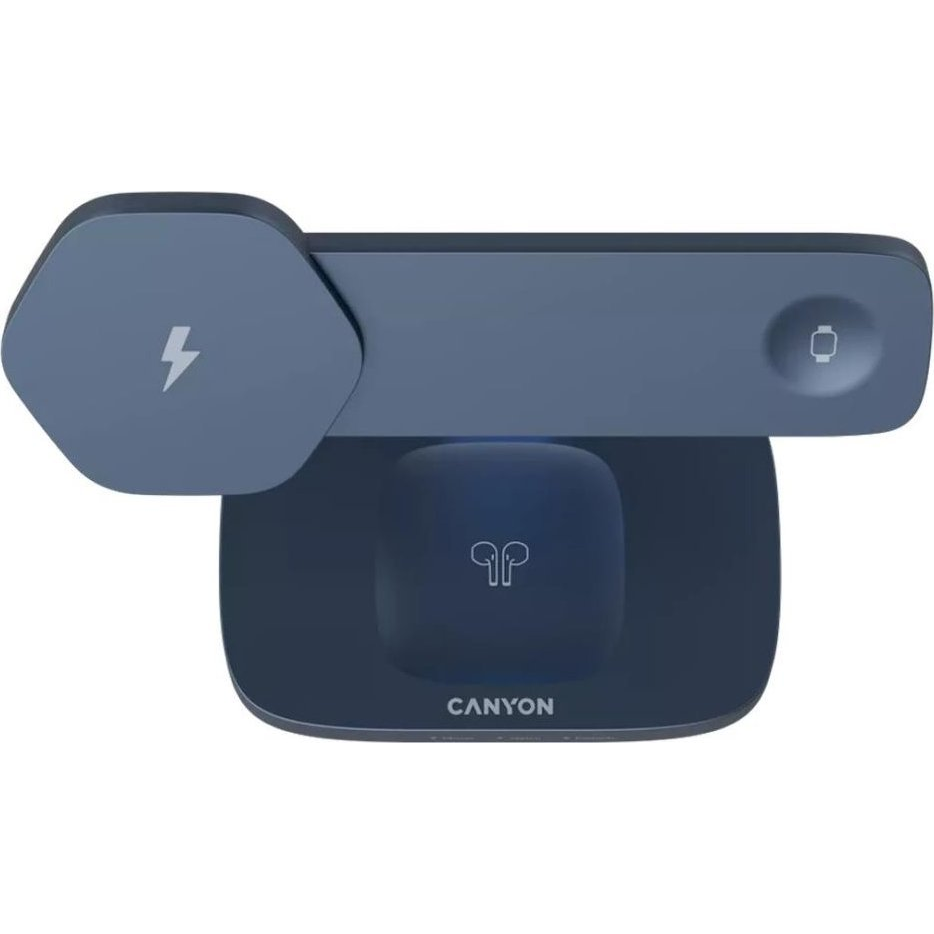 CANYON Wireless Charging Station Hexagon 310 3in1 DarkGrey/Blue ( )