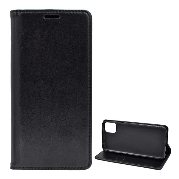 Tok álló, bőr hatású (FLIP, oldalra nyíló, asztali tartó funkció) FEKETE [LG K42 (LM-K420HM)] (5996591014135)