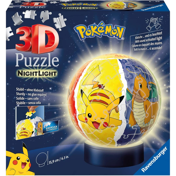 3D puzzle Svítící koule: Pokémon 72 dílků 115471