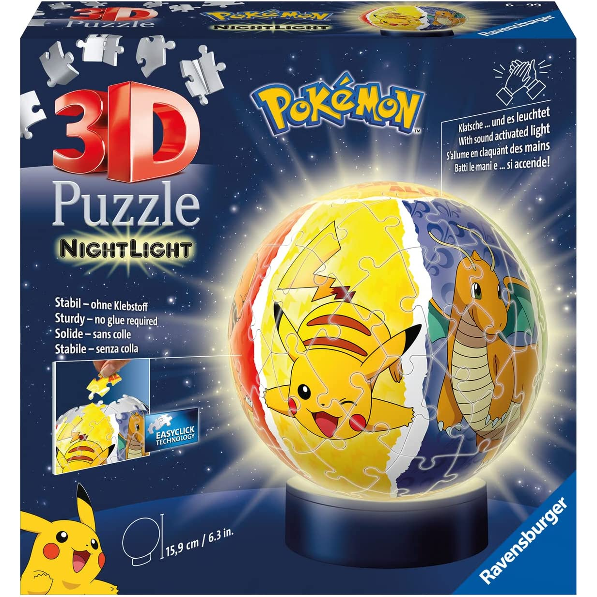 Ravensburger Pokémon éjszakai fény - 72 darabos 3D puzzle (11547)