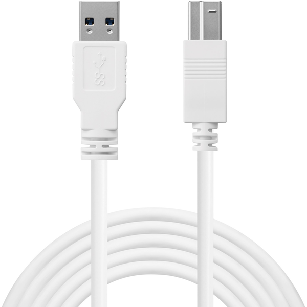 Sandberg 509-23 USB-kabel USB 3.2 Gen 1 (3.1 Gen 1) 1,8 m USB A USB B Wit