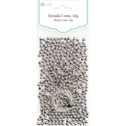 DP Craft Fűzőgyöngy Műanyag 5 mm Ezüst 40 gramm (AK604DLP)