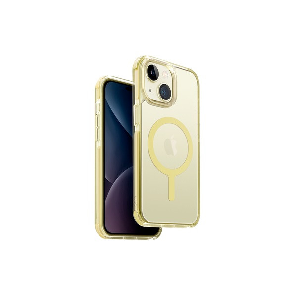 Uniq Combat Magclick Apple Apple iPhone 15 Magsafe szilikon tok, citromsárga (-IP6.1(2023)-COMAFMCYEL) (UNIQ-IP6.1(2023)-COMAFMCYEL)