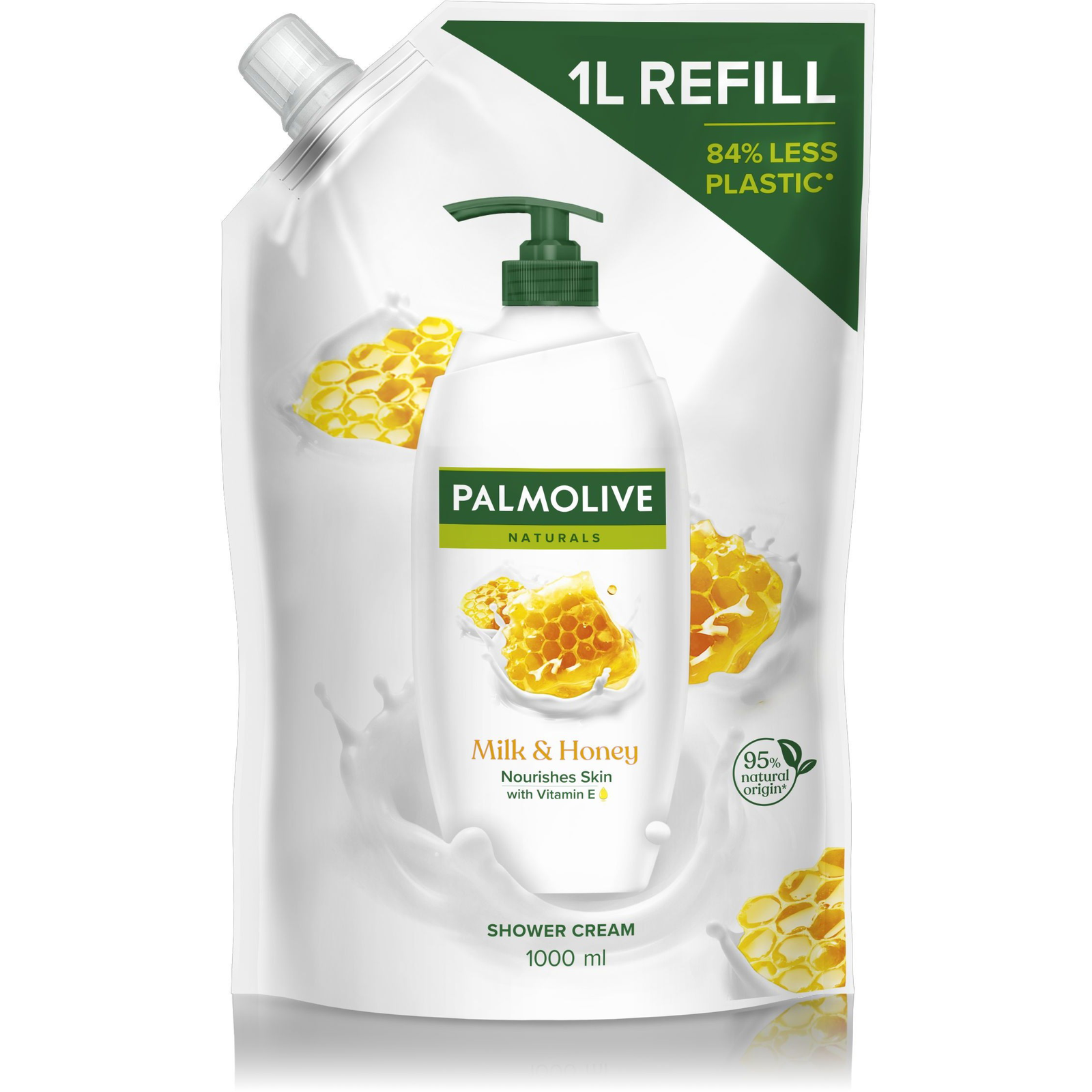 PALMOLIVE Naturals Milk & Honey tusfürdő utántöltő, 1000 ml (8718951509566)