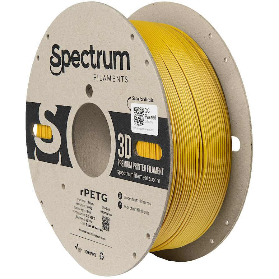 Spectrum 3D nyomtatószál, rPETG, 1,75 mm, Signal Yellow, 1 kg (80596)