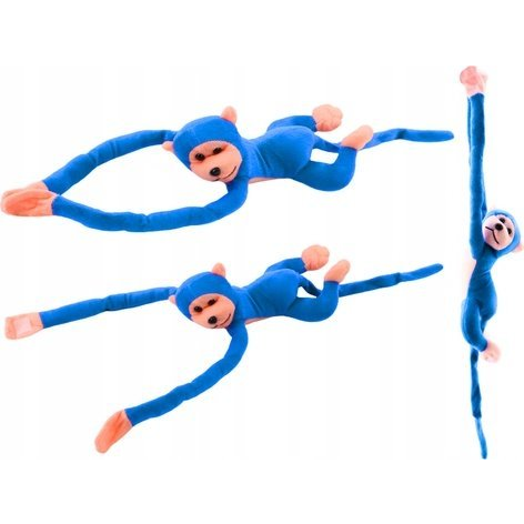 LeanToys Maskotka Pluszowa Małpka z Dźwiękiem Niebieska 80 cm