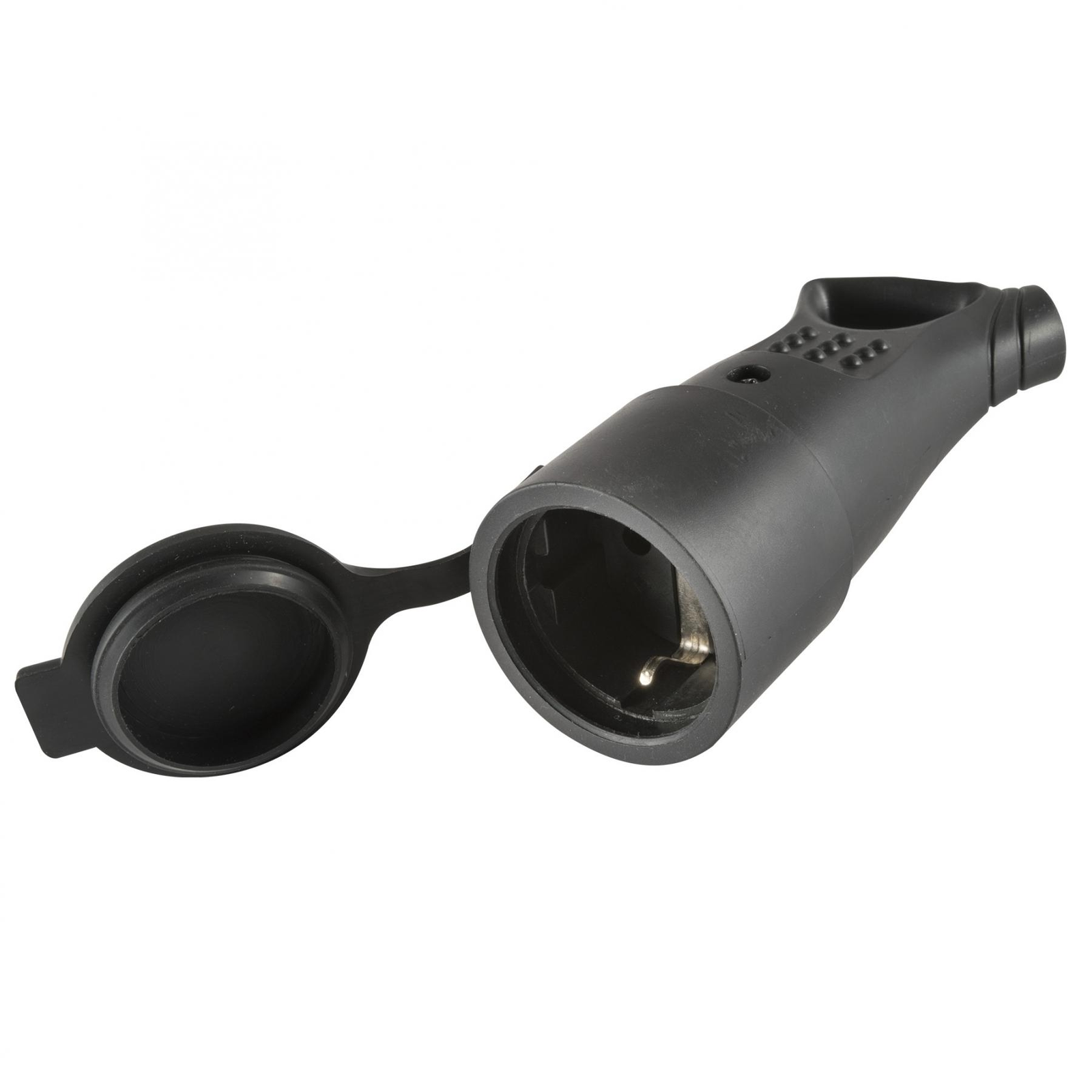 Somogyi NGA 01 Földelt aljzat 45°-os kábelvezetéssel - Fekete (NGA 01)