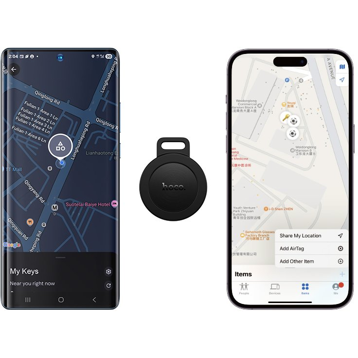 Lokalizátor kompatibilný s Apple Find My, Google Find My Device Hoco E101