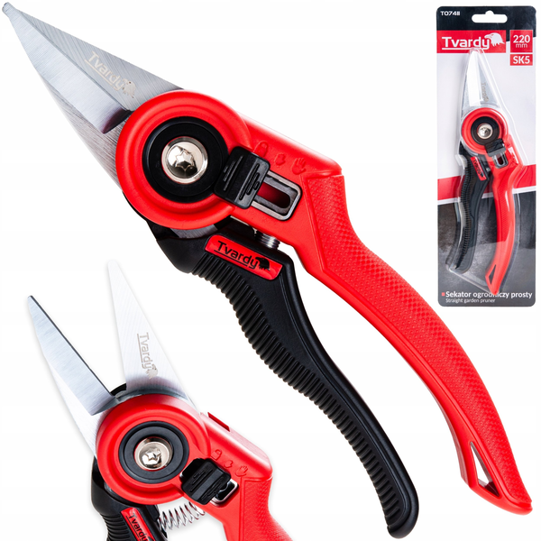 Sekator Tvardy Sekator ogrodniczy prosty z ostrzem mijającym 220mm SK5 (6/72)