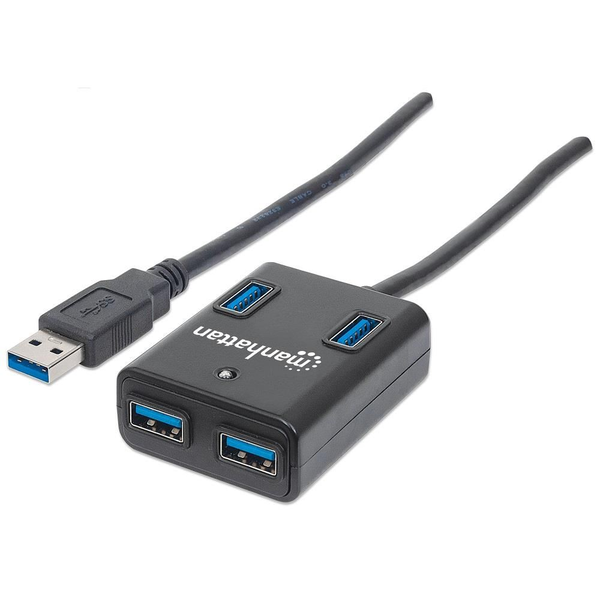 Manhattan 162296 rozbočovač rozhraní USB 3.2 Gen 1 (3.1 Gen 1) Type-A 5000 Mbit/s Černá