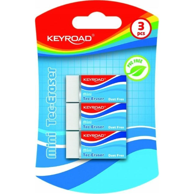 Keyroad Radír - PVC Mentes, 3 db/Bliszter, Tec Eraser (KR971023)