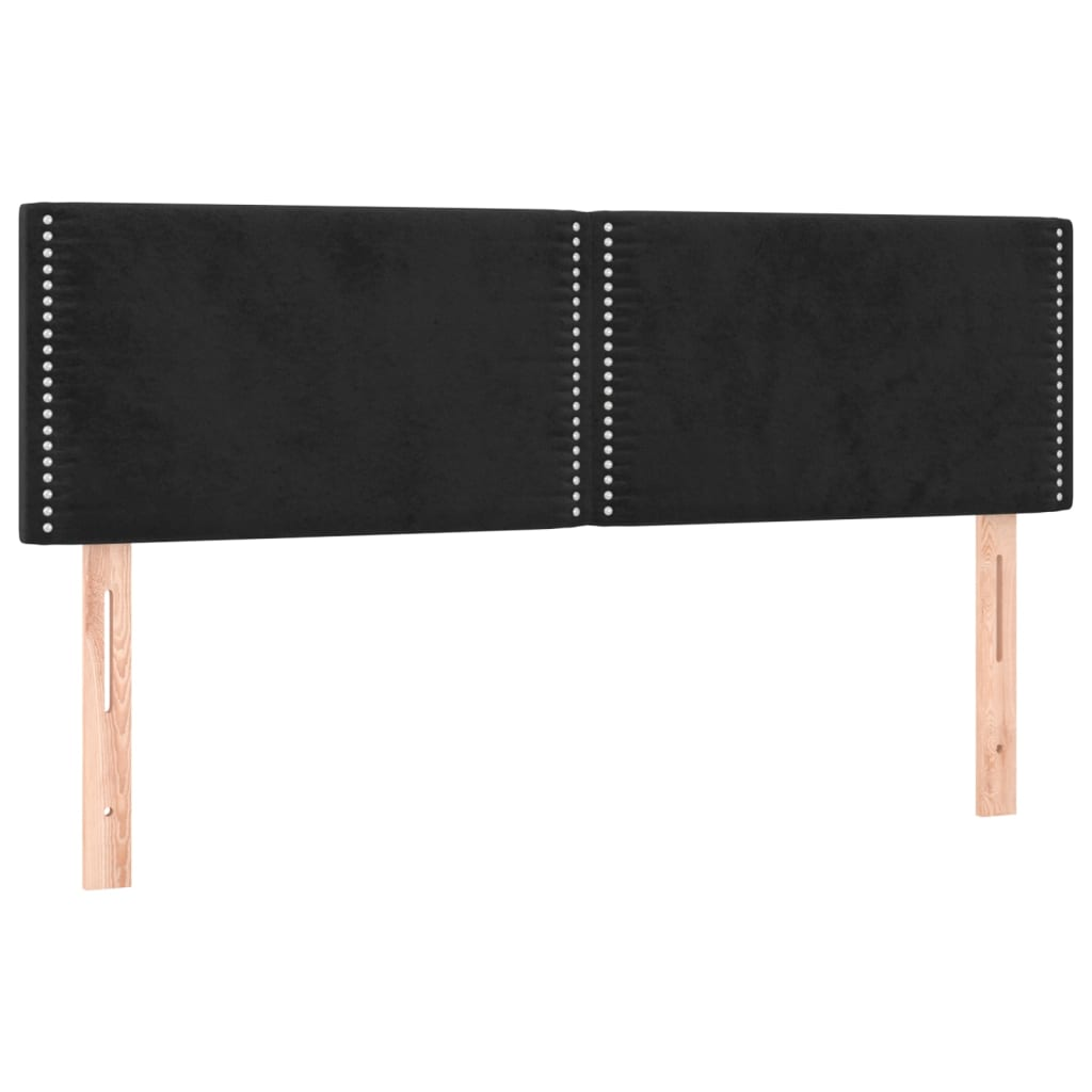 2 db fekete bársony fejtámla 72 x 5 x 78/88 cm (345940)