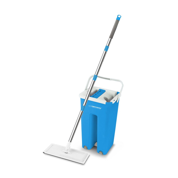 Комплект кофа с моп Esperanza EHS004, 32 x 12 cm, Подвижна глава, Височина 125 см, Син