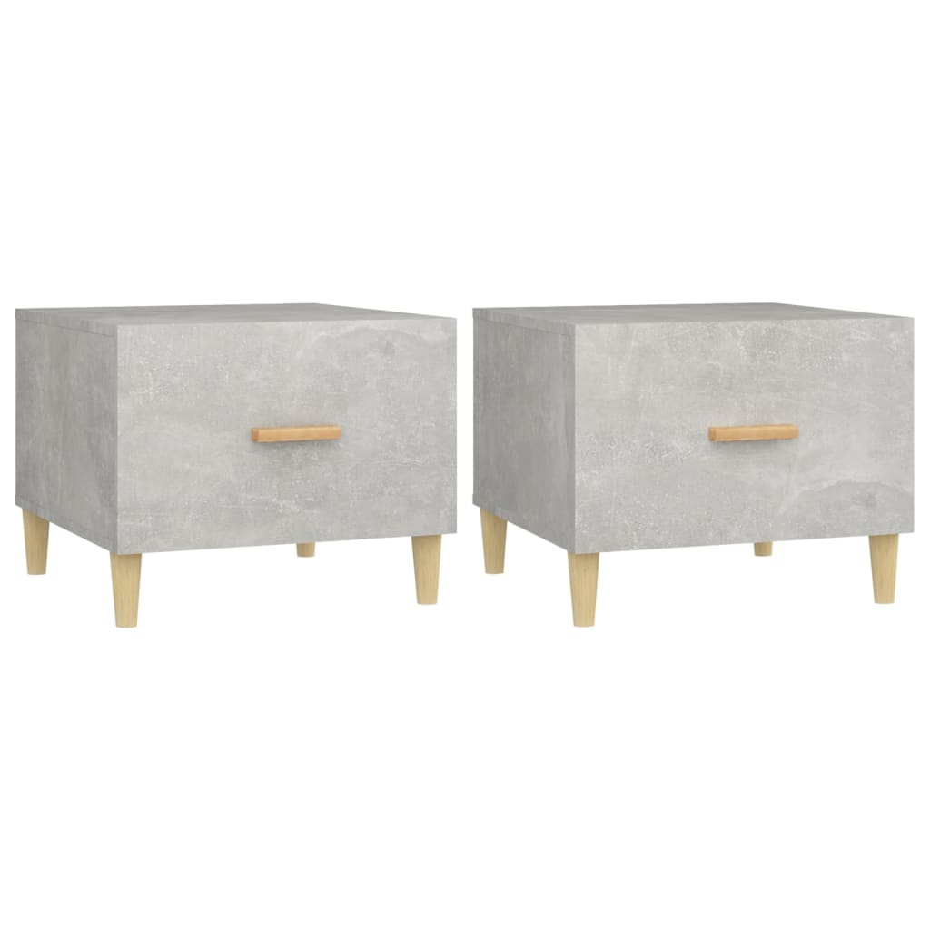 2 db betonszürke szerelt fa dohányzóasztal 50 x 50 x 40 cm (812717)