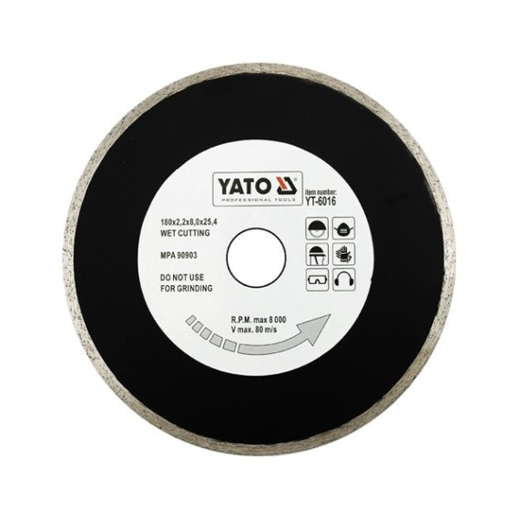 Yato Gyémántvágó Korong 200x2,2x5,3x25,4 mm Folytonos