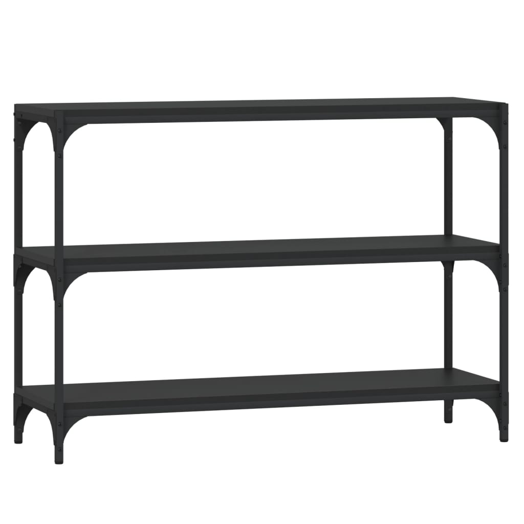 fekete szerelt fa és acél könyvszekrény 100 x 33 x 70,5 cm (819352)