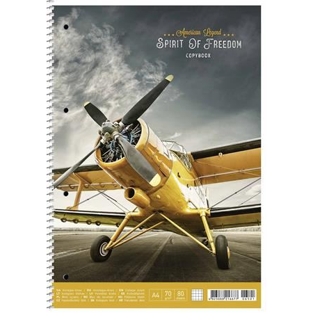 Shkolyaryk Spirit of Freedom spirálfüzet A4, kockás, 80 lap (A4-080-6710K) (A4-080-6710K)