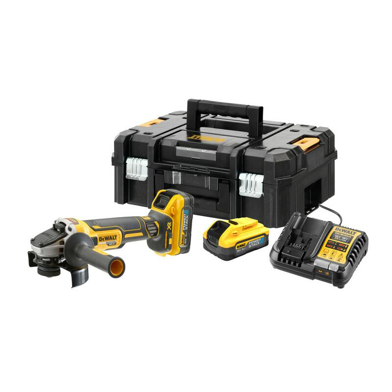 DeWalt DCG409H2T-QW akkus sarokcsiszoló 18 V | 125 mm | 9000 RPM | Szénkefementes | 2 x 5 Ah akku + töltő | TSTAK kofferben (DCG409H2T-QW)