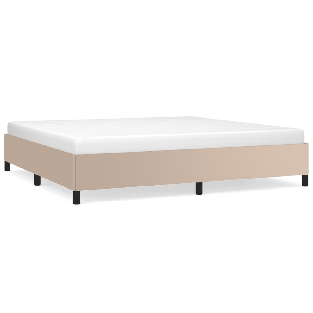 cappuccino színű műbőr ágykeret 200x200 cm (347274)