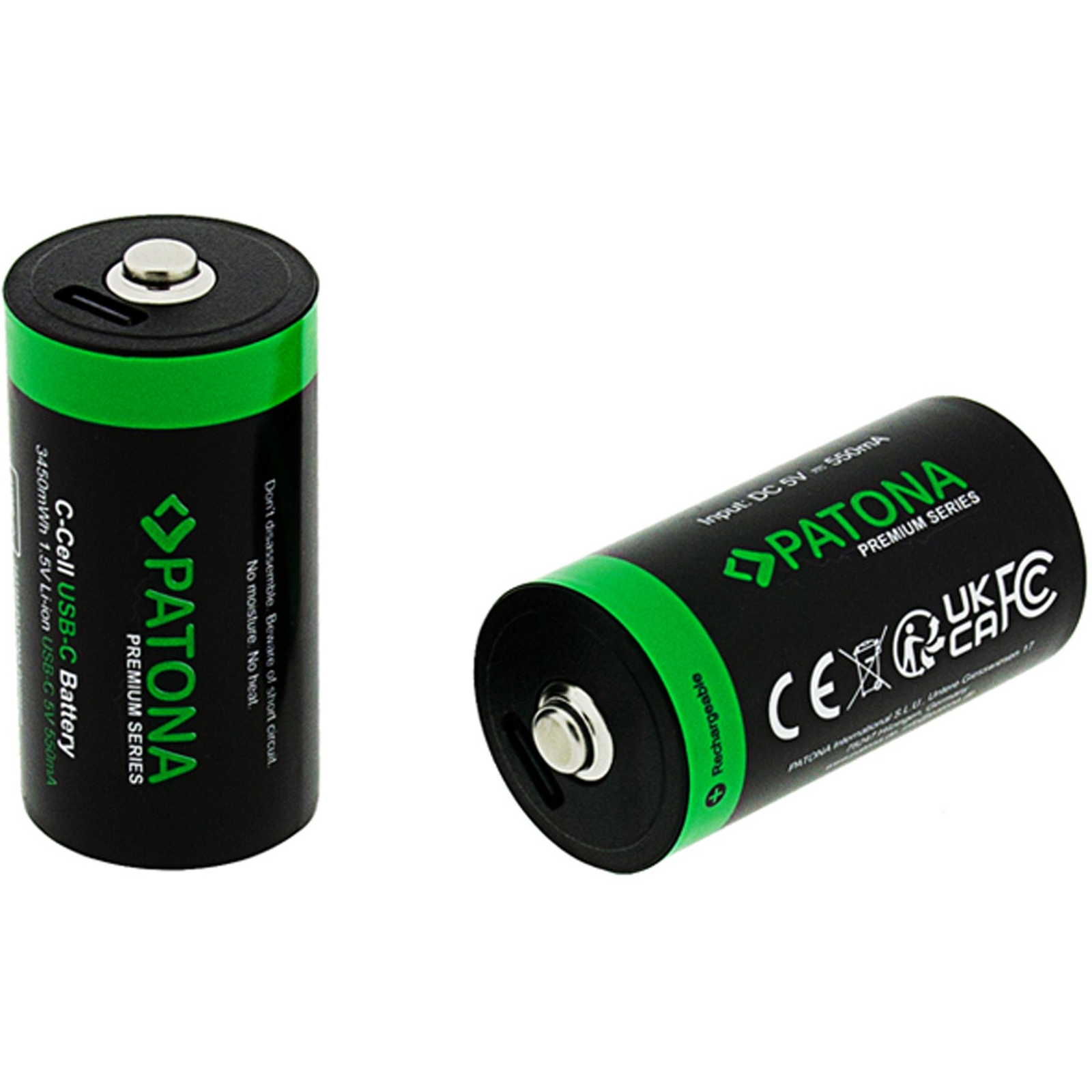 Patona PT1411 Újratölthető litium góliátelem C USB-C 2300mAh 1,5V (2db/csomag) (1411)