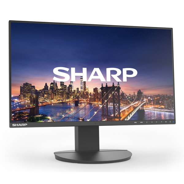 Sharp DD-EA271F modell, fekete, 27" LCD monitor, FHD (1920x1080), DP, HDMI, DVI, VGA, 150 mm magasságban állítható