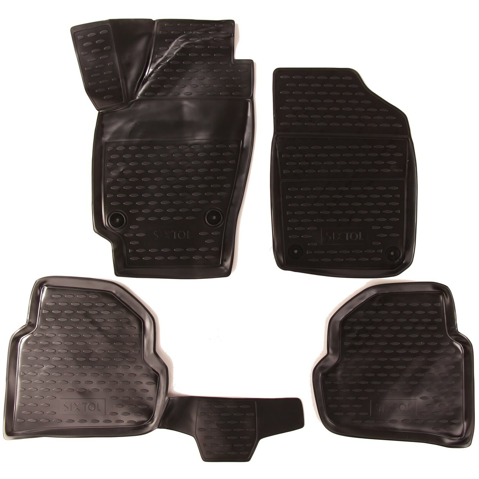 SIXTOL 3D Rubber Car Mats for VOLKSWAGEN Polo, 2010->, Sedan (HBC10873)