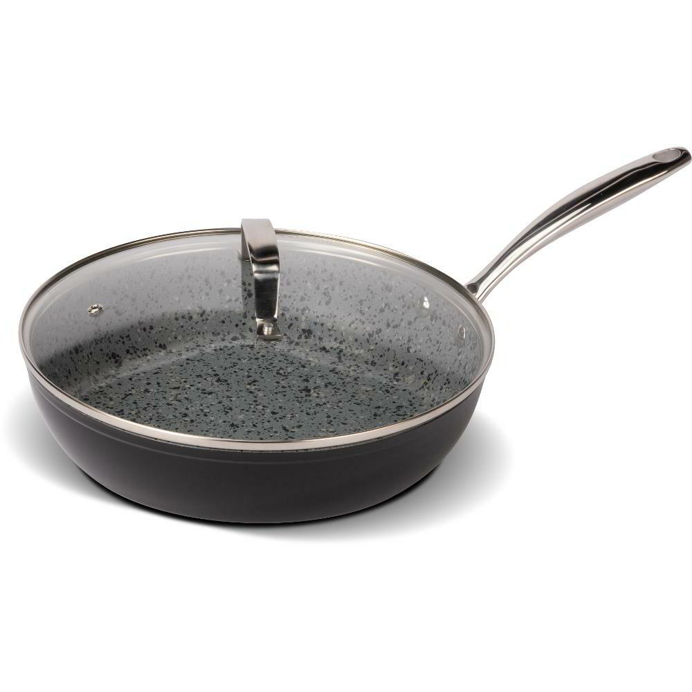Lamart LT1262 Univerzális serpenyő Üveg fedéllel 28cm - Fekete (GRANIT LT1262)