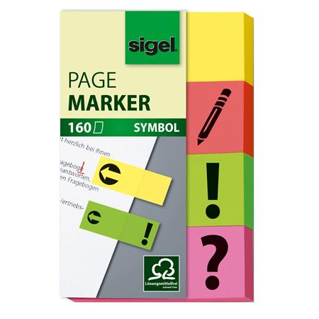 Sigel HN635 Papír jelölőcímke 20x50mm - Vegyes szín (4x40lap/csomag) (HN635)