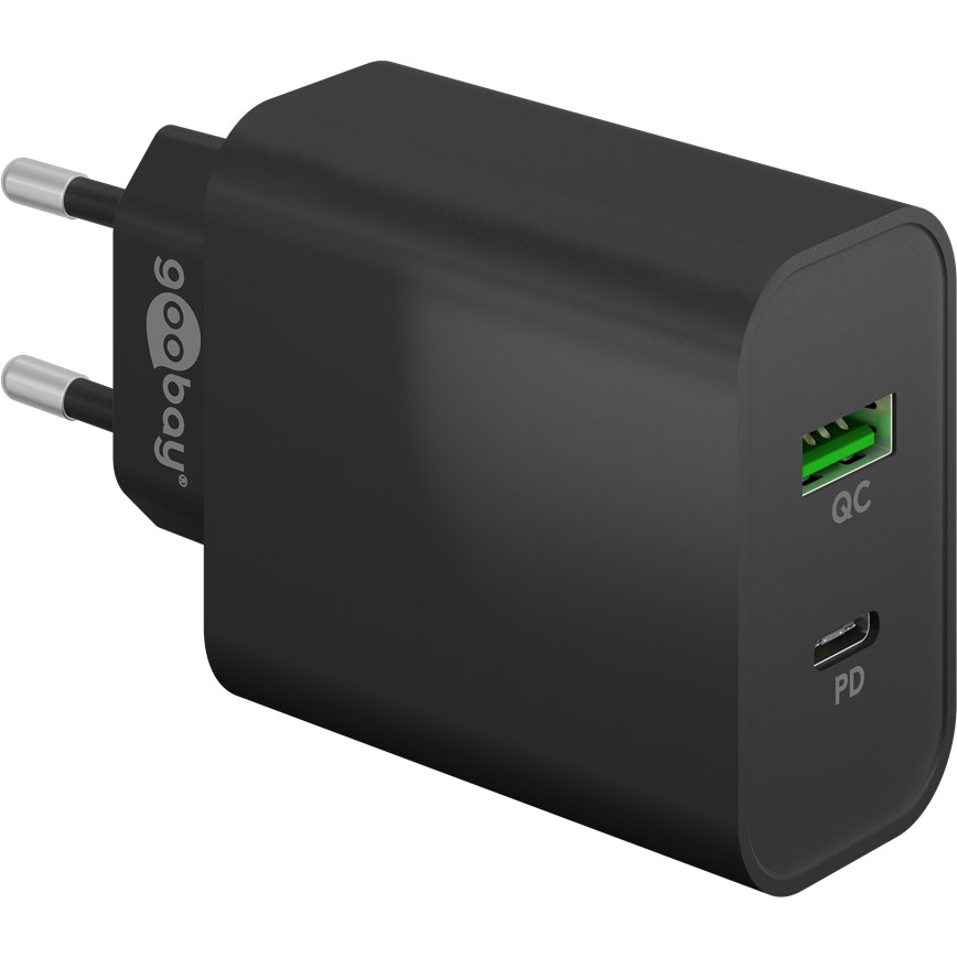 Goobay 61755 USB-A/USB-C Hálózati töltő - Fekete (45W) (61755)