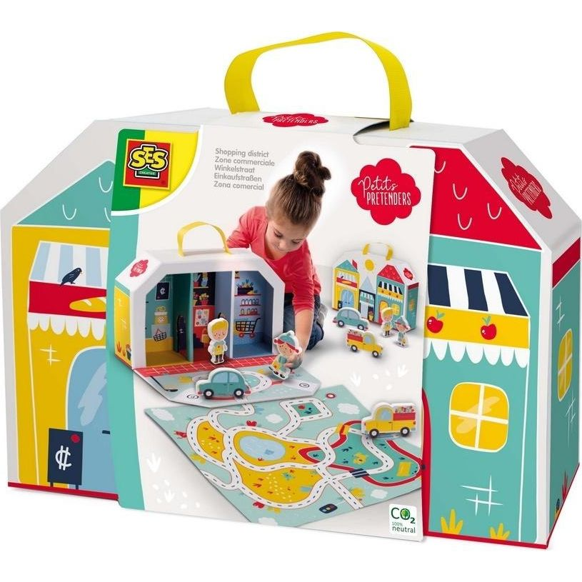 SES Creative Petits Pretenders Shopping district play suitcase and play mat Többszínű Baba játszószőnyeg (447600)