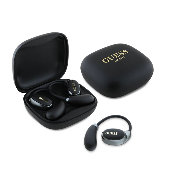 Слушалки Guess SATIN CLASSIC LOGO — GUTWSV18HOGEK, черни