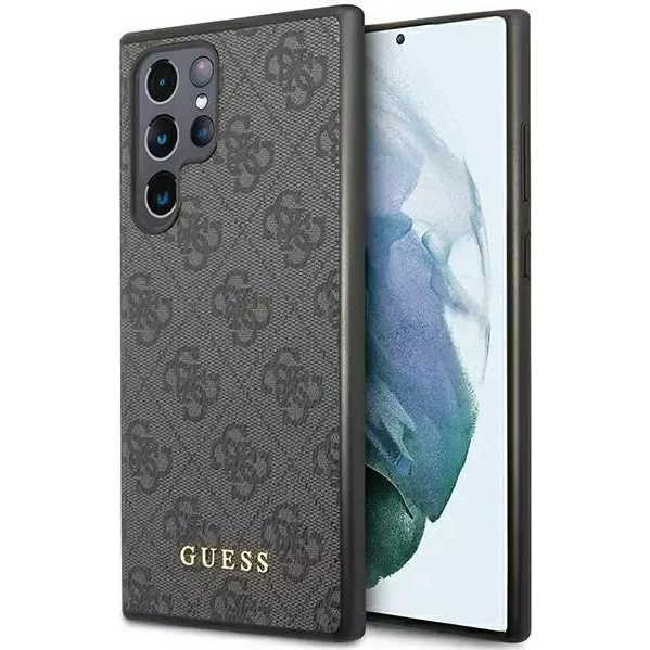 Guess 4G Metal Gold Samsung Galaxy S23 Ultra szilikon tok, szürke (GUE002643)