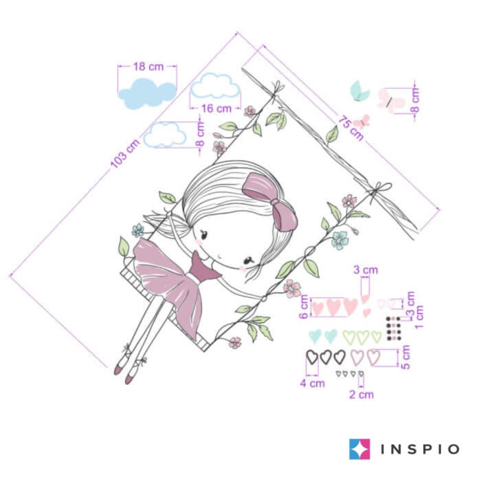 Falmatricák - Lila hintázó tündér (9144f)