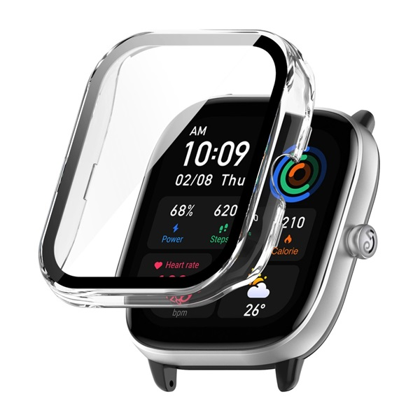 gigapack Műanyag keret (ütésálló + kijelzővédő üveg) ÁTLÁTSZÓ Amazfit GTS 4 Mini " csomagolás" (GP-138272)