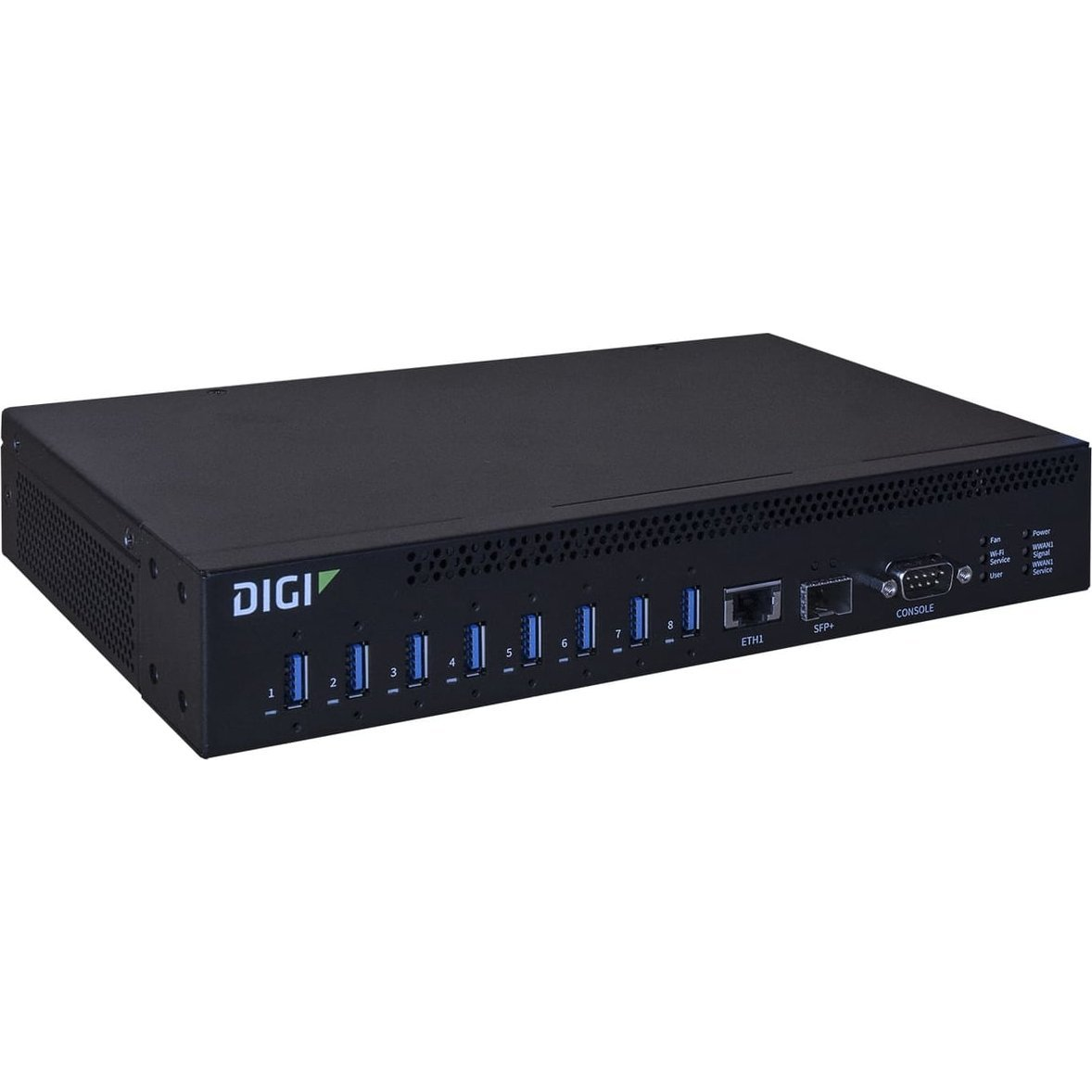 Digi AW08-G300 hálózati csatlakozó USB 3.2 Gen 1 (3.1 Gen 1) Type-A 10000 Mbit/s Fekete (AW08-G300)