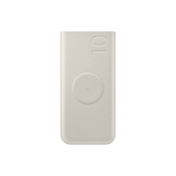 Безжична външна батерия Samsung, 2 x USB Type C, 10000 mAh, супер бързо зареждане 25 W, бежов