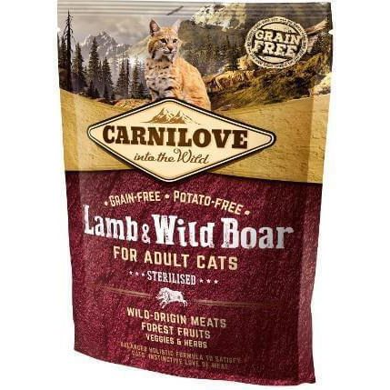 Carnilove Cat Adult Lamb & Wild Boar Sterilised- Bárány & vaddisznó Hússal 400g (VAT006427)