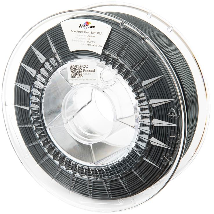Spectrum 3D nyomtatószál, Premium PLA, 1,75 mm, Anthracite Grey, 1 kg (80690)