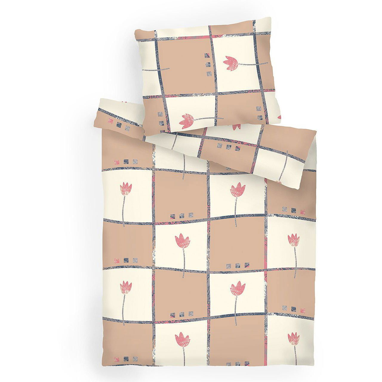 Dadka pamut Tulipán, világosbarna, 140 × 200, 70 × 90 cm (8595085973698)