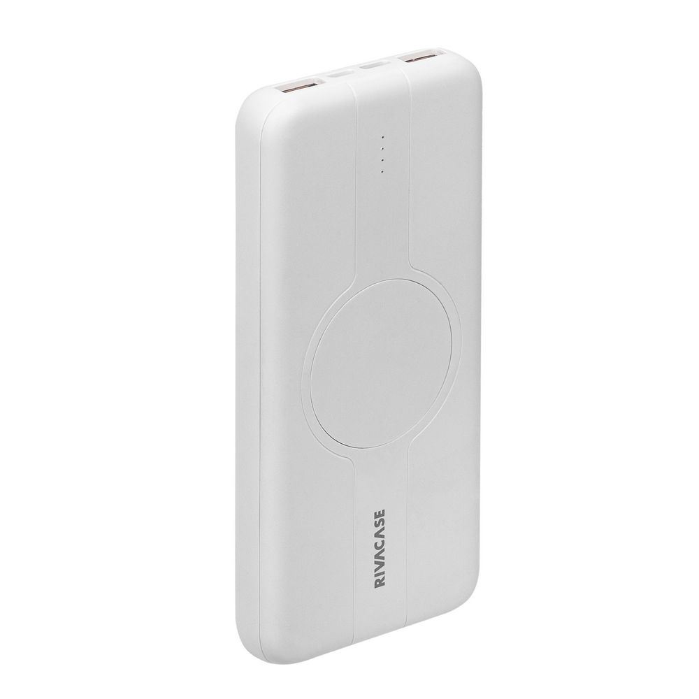 RivaCase Rivapower VA2601 10000mAh Powerbank vezeték nélküli töltés funkcióval fehér (4260709011615) (4260709011615)