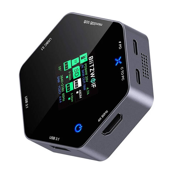 BlitzWolf BW-TH16 8 az 1-ben USB HUB és dokkoló intelligens kijelzővel
