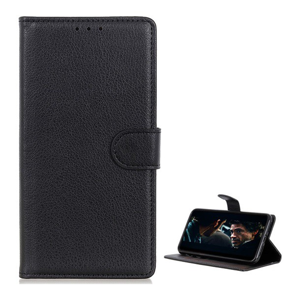 Tok álló, bőr hatású (FLIP, oldalra nyíló, asztali tartó funkció, prémium) FEKETE [Xiaomi Redmi Note 8T] (5996457919055)