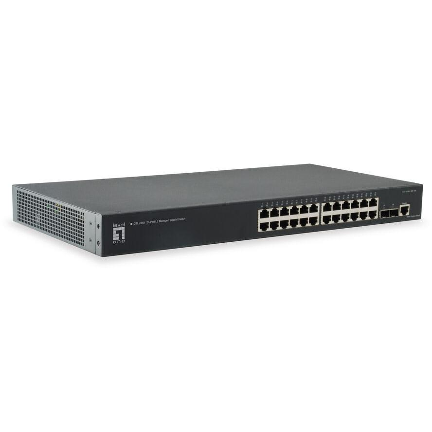 LevelOne GTL-2661 sieťový prepínač Riadený L2 Gigabit Ethernet (10/100/1000) Čierna (GTL-2661)