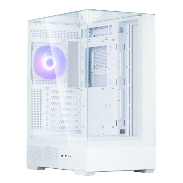 Zalman P40 Prism Midi Torony Számítógépház + 1db 120mm ARGB ventilátor - Fehér