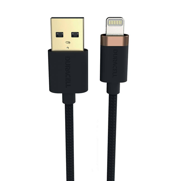 Duracell USB7022A Lightning kábel Fekete