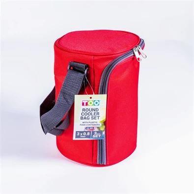 TOO CB-400 henger alakú ételhordó hűtőtáska 3db ételtartóval piros (CB-400)