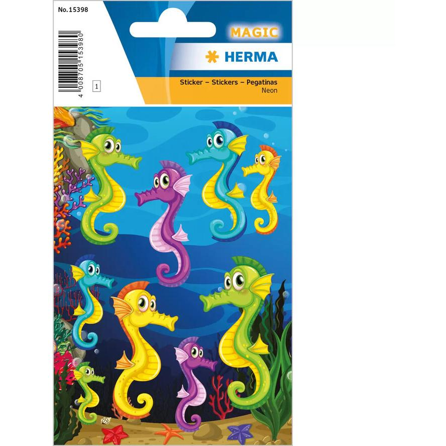 HERMA Sticker MAGIC Seepferdchen Neon (15398) (15398)