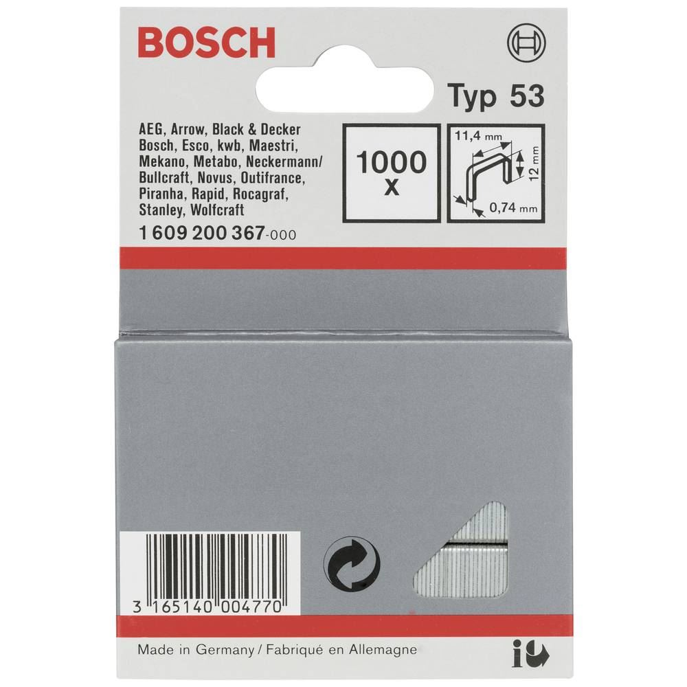 Bosch 1609200367 tűzőgép kapocs 1000db (bosch1609200367)